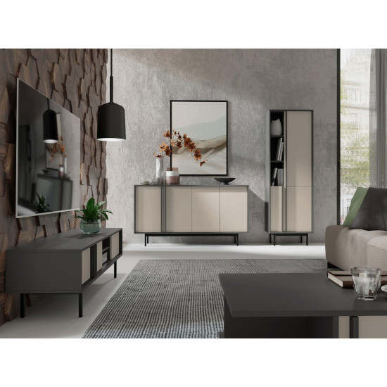 Тумба под телевизор ALSY REG 9 163х43х43 антрацит / бежевый 4