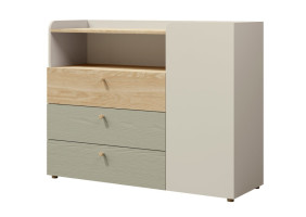 Комод YUKI REG 9 120х93х40 серый / бежевый / дуб / эвкалипт