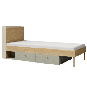 Кровать односпальная YUKI REG 13 94х93х217 серый / бежевый / дуб / эвкалипт