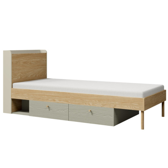 Кровать односпальная YUKI REG 13 94х93х217 серый / бежевый / дуб / эвкалипт 1