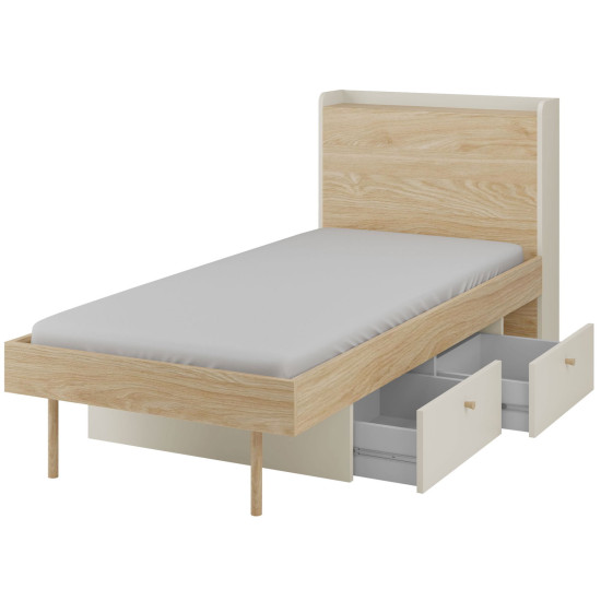 Кровать односпальная YUKI REG 13 94х93х217 серый / бежевый / дуб / эвкалипт 2