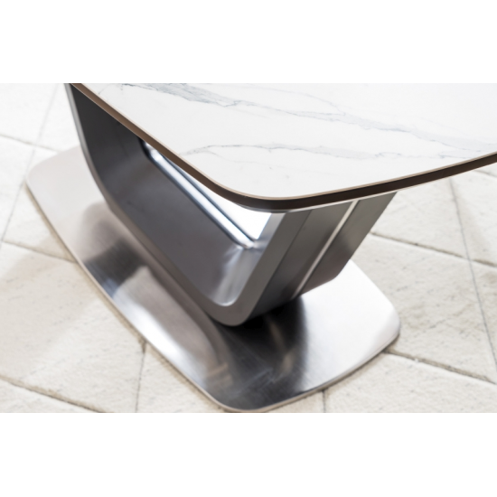 Стол обеденный раскладной Armani Ceramic 160(220)х90 Эффект Мармура / Черный Мат ARMANIBC160 10