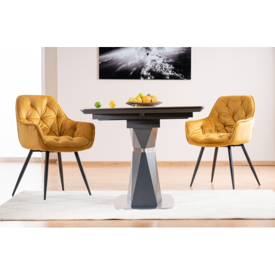 Стол обеденный раскладной Cortez Ceramic 90X160(210) Серый Эффект мрамора CORTEZCSZAT160 13