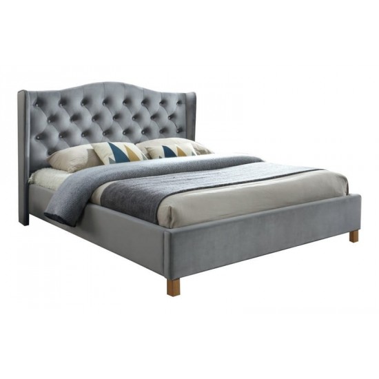 Двуспальная кровать Aspen Velvet 160X200 Серый / Дуб ASPENV160SZD 6