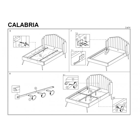 Двоспальне ліжко Calabria Velvet 160X200 Сірий CALABRIAVSZZL 4