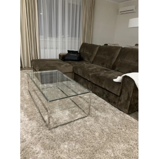 Журнальный стол Hilton A 120х60 Прозрачный / Серебряный HILTONAS 2