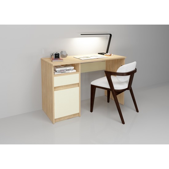 Компьютерный стол Jusk A Миндаль / Дуб Сонома 3