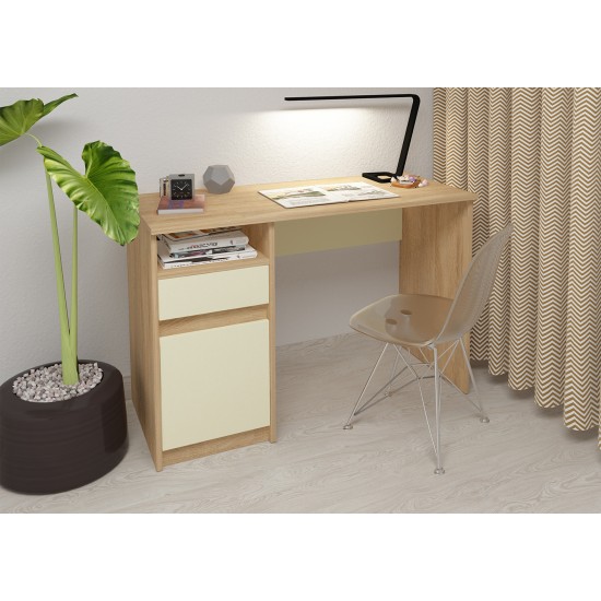 Компьютерный стол Jusk A Миндаль / Дуб Сонома 2