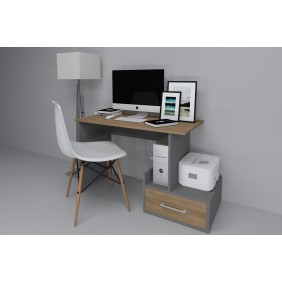 Комп'ютерний стіл Mini Maris Сірий Уніколор / Дуб Золотий правий