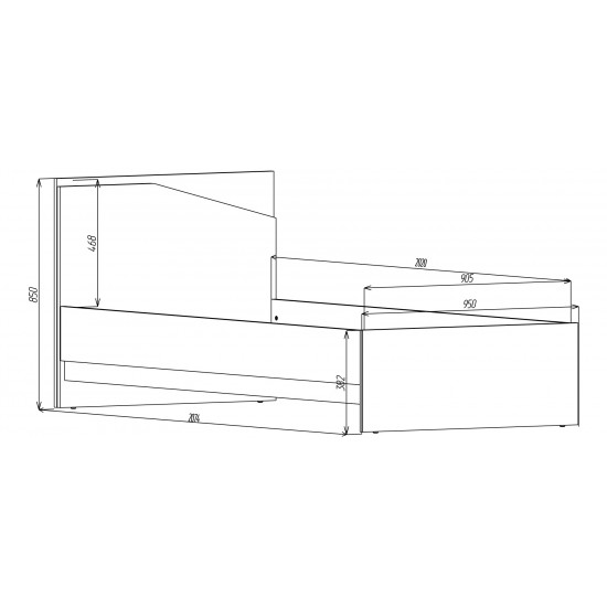 Кровать Unity L 90x200 Дуб Тахо / Белая Аляска 6