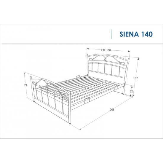 Кровать полуторная Siena 140X200 Белый SIENA140B 3