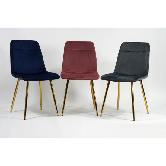 Стул Eros Velvet Синий / Золотой EROSVZLGR 2
