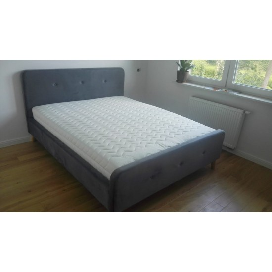 Двуспальная кровать Malmo Velvet 160X200 Серый / Дуб MALMOV160SZD 3