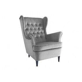Кресло HARRY VELVET серый BLUVEL 14 / венге HARRYV14W