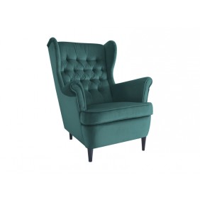 Кресло HARRY VELVET зеленый BLUVEL 78 / венге HARRYV78W
