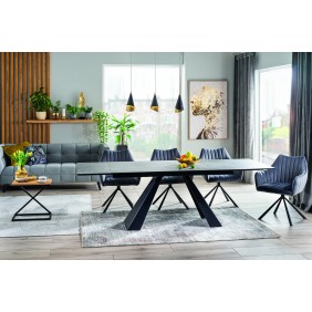 Стол обеденный раскладной Salvadore Ceramic 160(240)x90 см Серый / Черный SALVADORESZC