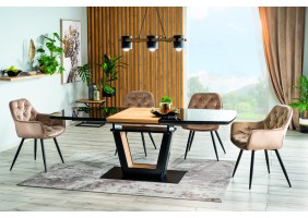Стол обеденный раскладной Sydney 160(220)x90 см Черный / Дуб (SYDNEYCD160) SYDNEYCD160