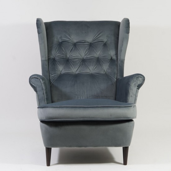 Кресло HARRY VELVET серый BLUVEL 14 / венге HARRYV14W 4