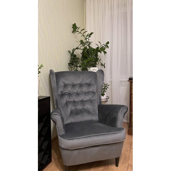 Крісло HARRY VELVET синій BLUVEL 86 / венге HARRYV86W 2