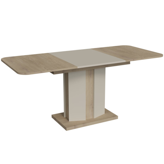 Обеденный стол раскладной CRYSTAL D/S 120(150-180)х80 дуб кремона котта/стоун бейж 1