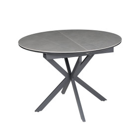 Стол обеденный раскладной GENEWA CERAMIC 105(140)*105 стол Серый / Черный
