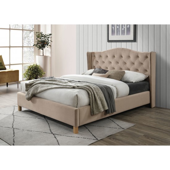 Кровать ASPEN VELVET 140*200 беж / дуб BL.28 ASPENV140BED 1