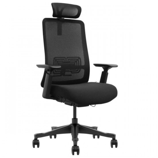 Кресло офисное VIRGIL черная ткань/черный каркас 1