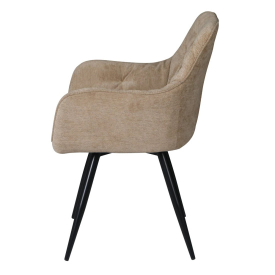 Стул кухонный ARDEN Черный каркас / Темный беж ткань оборот 180° 3
