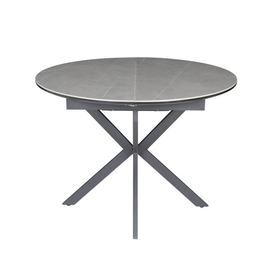 Стол обеденный раскладной GENEWA CERAMIC 105(140)*105 стол Серый / Черный 3