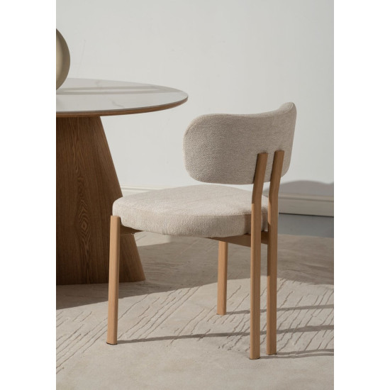 Кухонный стул TANO дуб металл/бежевая ткань 8