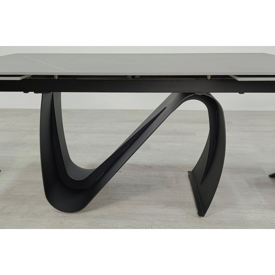 Стіл обідній розкладний JULIAN CERAMIC 160(240)*90 сірий мат/чорний 9