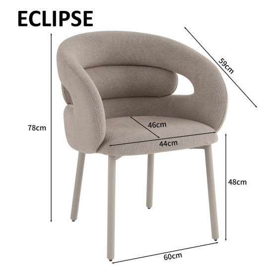 Кухонный стул ECLIPSE со светло-серым каркасом / бежево-серой тканью 9