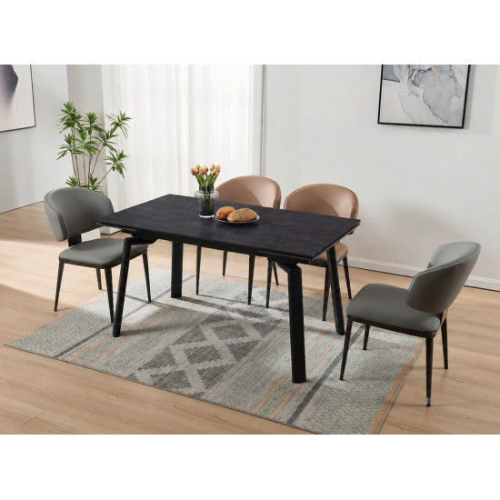 Стол обеденный раскладной BELFORD CERAMIC 140(200)*80 черный орех / черный 4