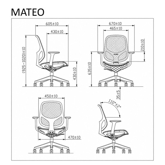 Крісло комп'ютерне MATEO зелене / зелений каркас 10