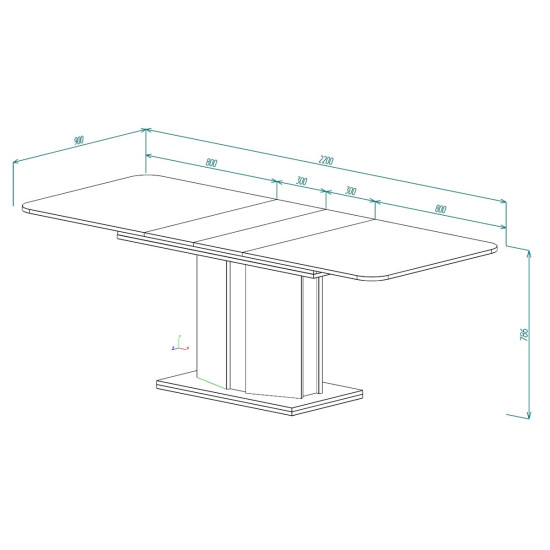 Обідній стіл розкладний CRYSTAL D/K MAX 160(190-220)х90 дуб кремона торро/кашемір 3