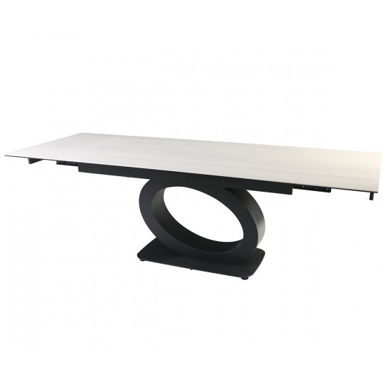 Стіл OVIDIO CERAMIC 160(240)*90 білий дуб/чорний каркас 1