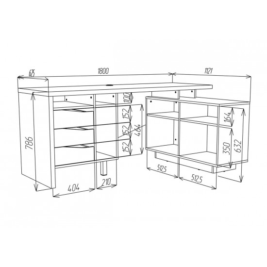 Письменный стол CONNECT 2 L SK 180×78 см. Дуб кремона котта / Стоун беж 5