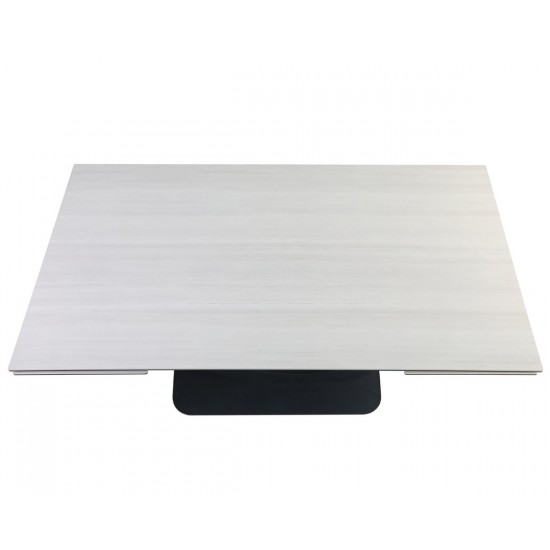 Стіл OVIDIO CERAMIC 160(240)*90 білий дуб/чорний каркас 4