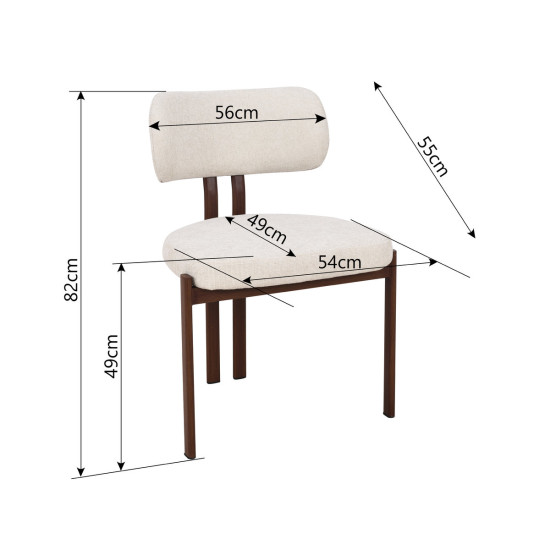 Кухонный стул TANO орех металл/бежевая ткань 10