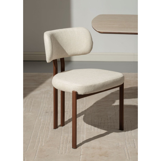 Кухонный стул TANO орех металл/бежевая ткань 8