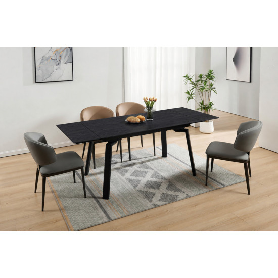 Стол обеденный раскладной BELFORD CERAMIC 140(200)*80 черный орех / черный 5