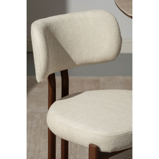 Кухонный стул TANO орех металл/бежевая ткань 7