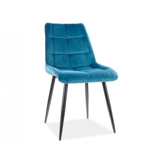 Стул CHIC VELVET черный каркас / БИРЮЗА BLUVEL 85 CHICVCTU 1