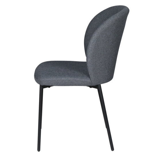Стул кухонный CARO Черный каркас / Серая ткань 3