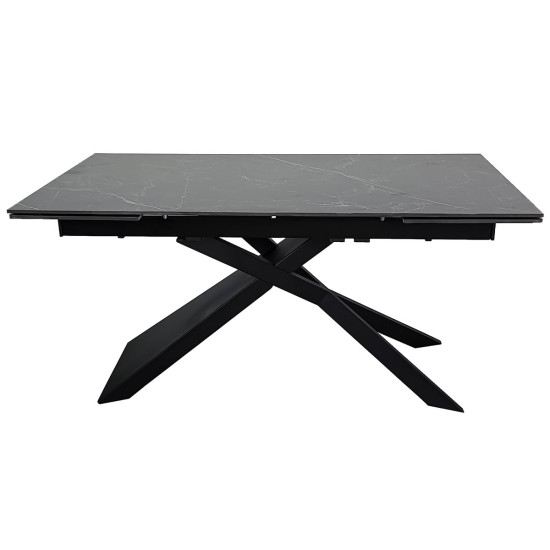 Стіл обідній розкладний MADISON CERAMIC 160(240)*90 чорний мат/чорний 1