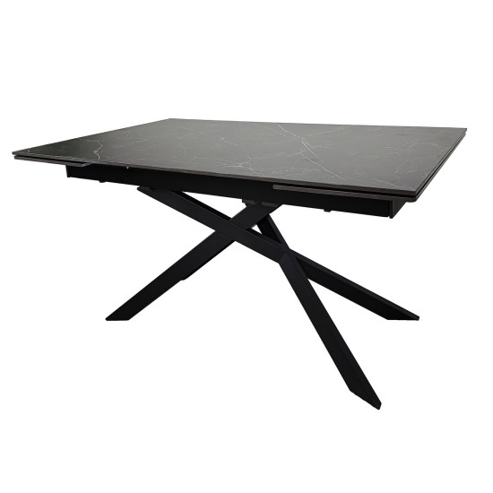 Стіл обідній розкладний MADISON CERAMIC 160(240)*90 чорний мат/чорний 4