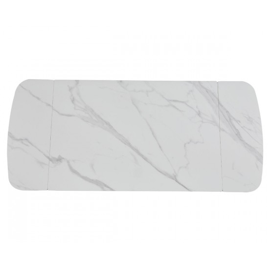 Стол DUBLIN CERAMIC 120(180)*80 белый мат/черный каркас 2