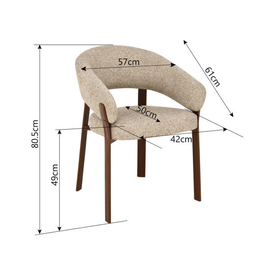 Кухонный стул VELTON орех металл/темно-бежевая ткань 10