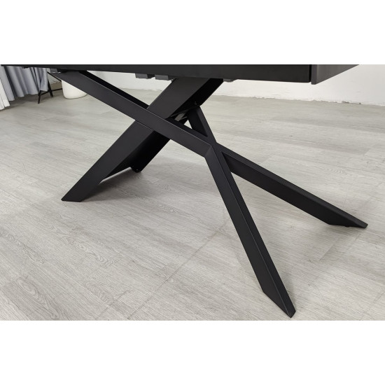 Стіл обідній розкладний MADISON CERAMIC 160(240)*90 чорний мат/чорний 9