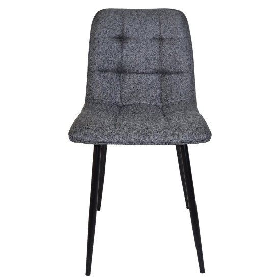 Стул кухонный MIA TEX с черным каркасом/серый 2